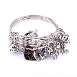 5pcs Bangle Set Wire Bracelets for Women Girls Jewllery Mixed Marine Life Starfish Dolphin Turtle Charm Bracelets C039