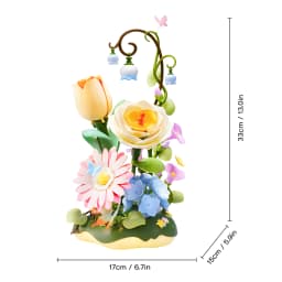 ROKR 3D Puzzle Toys Garden Ramble DIY Flower Bouquet Model Building Kit 4 Lighting Modes Night Light for Room Decor Birthday Gift for Girls Adults