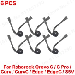 Roborock Qrevo C/C Pro/Curv/CurvC/Edge/EdgeC/S5V Compatible Main Side Brush, Mop Cloth, Dust Bag & Filter Set