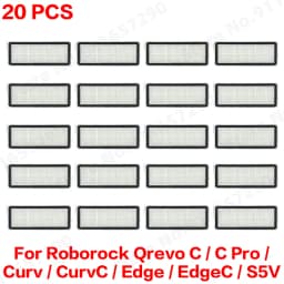 Roborock Qrevo C/C Pro/Curv/CurvC/Edge/EdgeC/S5V Compatible Main Side Brush, Mop Cloth, Dust Bag & Filter Set