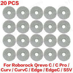 Roborock Qrevo C/C Pro/Curv/CurvC/Edge/EdgeC/S5V Compatible Main Side Brush, Mop Cloth, Dust Bag & Filter Set