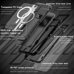 IP68 Waterproof Metal Phone Case For iPhone 16 15 14 Plus 14 Pro Max Diving Swim Full Protect Cover MagSafe Wireless Charging