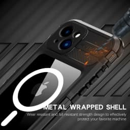 IP68 Waterproof Metal Phone Case For iPhone 16 15 14 Plus 14 Pro Max Diving Swim Full Protect Cover MagSafe Wireless Charging