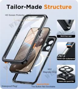 IP68 Waterproof Case For iPhone 18 17 16 Pro Max Plus Full Body Protective Cover Swim Underwater Diving Magsafe Magnetic Fundas