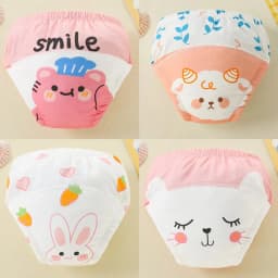4PCS Baby Waterproof Diapers Pee Shorts Underwears Reusable Soft Ecological Cotton Toddler Potty Training Pants For Boys Girls