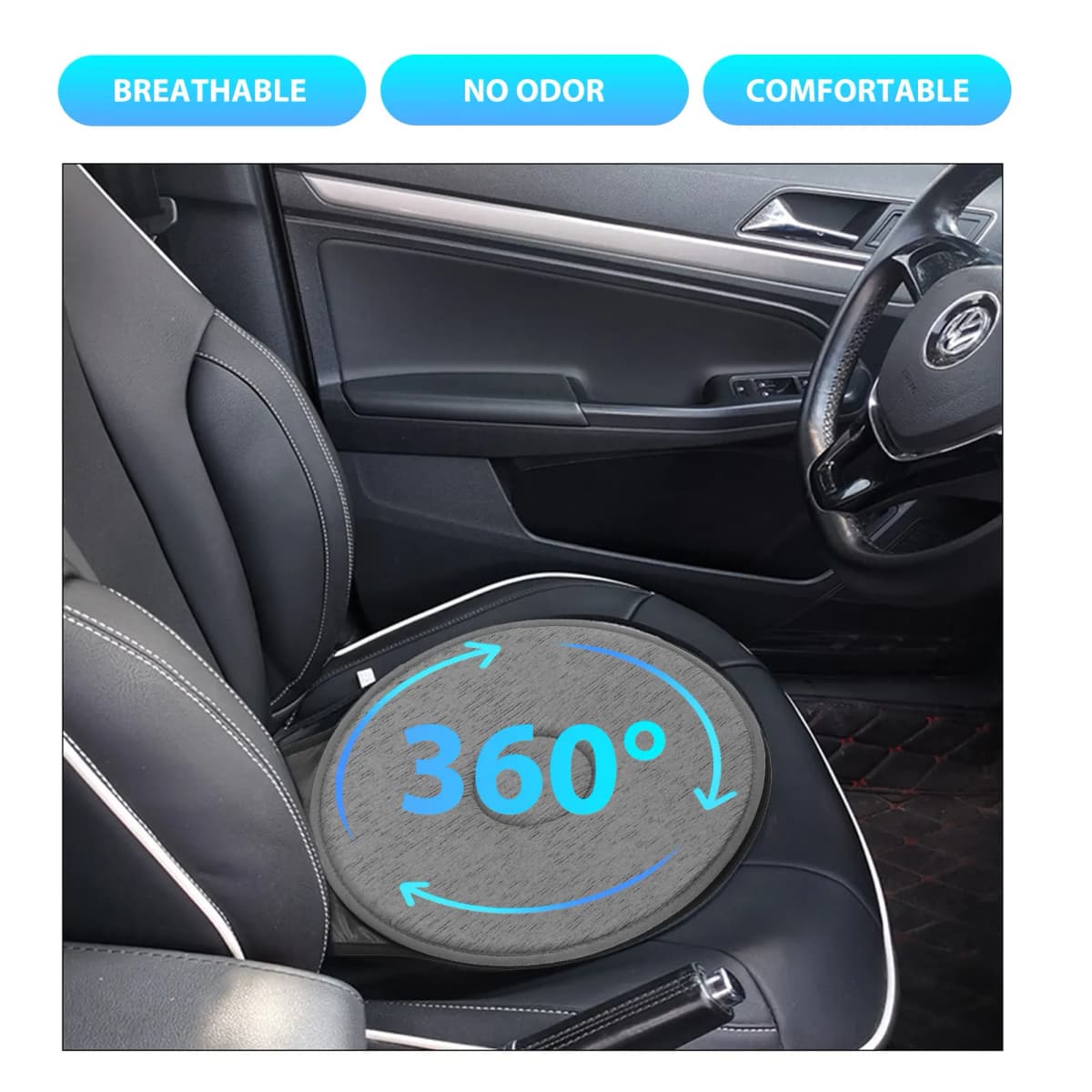 Car Seat Cushion Portable Soft Breathable 360 Degree Rotation Seat Cushion for Elderly Pregnant Women Rotating Car Seat Cushion