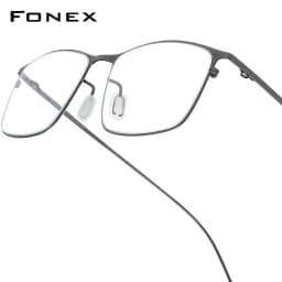 FONEX Alloy Glasses Frame Men Full-Rim Frames High-end Quality Square Eyeglasses Ultralight-Weight Korean Japanese Eyewear 8105