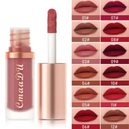 12 Colors Matte Lipstick Red Waterproof Sexy Makeup Lip Tint Smooth Nude Brown Pink Long Lasting Non-stick Lip Cosmetic Make Up