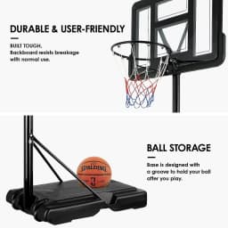 Basketball Hoop with Wheels Height Adjustable 305cm Fit Base Filled with Water and Sand For Kids and Adults Outdoor Indoor Use