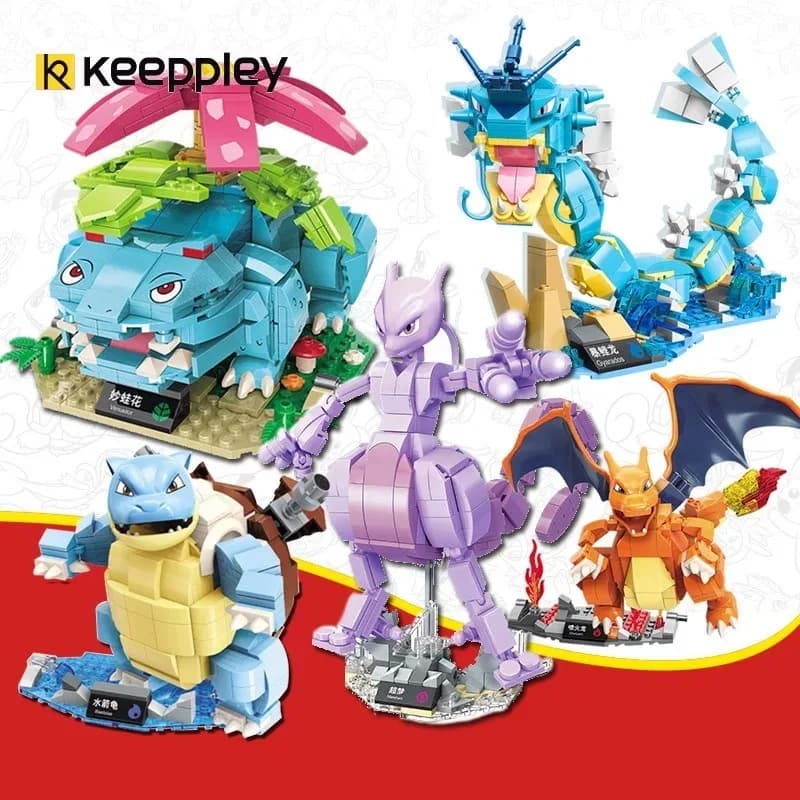 Keeppley Pokémon Series Building Blocks Bulbasaur Blastoise Venusaur Charmander Assembled Model Toys Ornaments Gifts