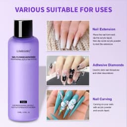 Limegirl Large Capacity Nail Acrylic Liquid Monomer Crystal 40/70/120/240ml for Nails Art DIY Acrylic Powder Liquid Manicure