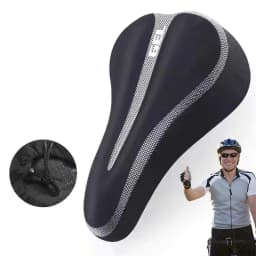Bike Seat Cushion, Silicone Gel Padded Saddle Cover Bike Seat Cover For Men Women, Adjustable Soft Padding Bicycle Seat Cushion