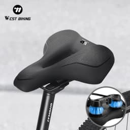WEST BIKING Thickened Bike Saddle Dual Shock Balls Comfort Hollow Non-Slip Soft Cushion For MTB Road Bike Cycling Accessories