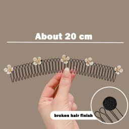 Vintage Camellia Flower Pearl Metal Long Hair Comb For Women Broken Hair Finish Headband Tool Hair Clip Fashion Hair Accessories