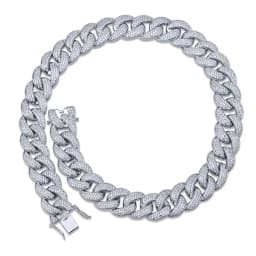 TOPGRILLZ Maimi Cuban Link Chain Necklace Men's Hip Hop Gold Color Iced Out Cubic Zircon Necklaces Jewelry Gifts 16" -30"