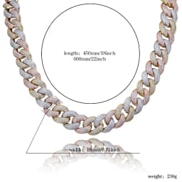 TOPGRILLZ Maimi Cuban Link Chain Necklace Men's Hip Hop Gold Color Iced Out Cubic Zircon Necklaces Jewelry Gifts 16" -30"