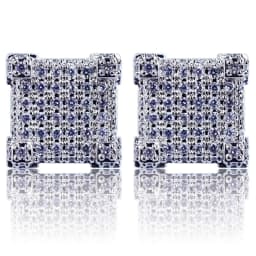 TOPGRILLZ Gold/Silver Color All Iced Out Micro Pave CZ Stone Square Stud Earring Hip Hop Rock Jewelry Earrings For Women Men