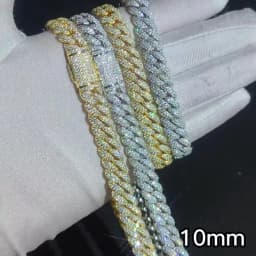Hip Hop Jewelry 10MM 2 Rows Cubic Zircon CZ Bling Iced Out Cuban Link Chain Necklace For Women Men Gift Inventory Drop Shipping