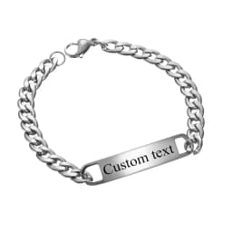 Custom Logo Inscription Eyes Engrave Stainless Steel Bracelet Women Personalized For Men Id Bracelet Dropshipping