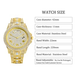 Full Iced Out Watch For Men Luxury Gold Hip Hop Diamond Quartz Mens Watches Waterproof Day Date Clock Best Selling Product 2023