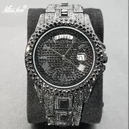 Full Iced Out Watch For Men Luxury Gold Hip Hop Diamond Quartz Mens Watches Waterproof Day Date Clock Best Selling Product 2023