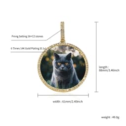 TOPGRILLZ Oversize Large/Small Round Custom Photo NFT Necklace For Digital Art and CryptoArt Couple Pendant Hip Hop Jewelry Gift