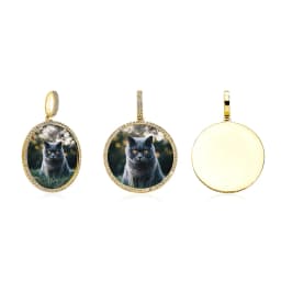 TOPGRILLZ Oversize Large/Small Round Custom Photo NFT Necklace For Digital Art and CryptoArt Couple Pendant Hip Hop Jewelry Gift