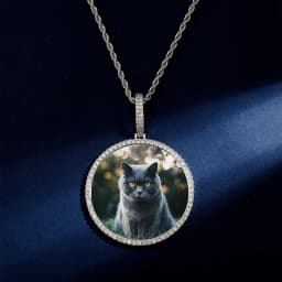 TOPGRILLZ Oversize Large/Small Round Custom Photo NFT Necklace For Digital Art and CryptoArt Couple Pendant Hip Hop Jewelry Gift