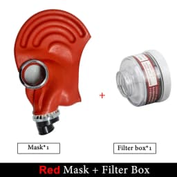 New Red Black Full Head Gas Mask Respirator Natural Rubber Ghost Mask Chemical Mask For Painting Spray Pesticide Halloween