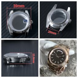 39mm For 8285 Movement Watch Accessories Fit 31mm Dail Watch Case Stainless Steel Men Automatic Watch Sapphire Glass Suitable