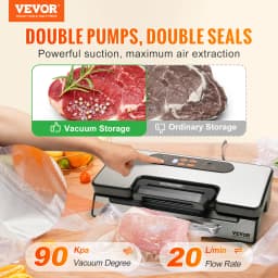 SucceBuy 90Kpa 130W Vacuum Sealer Food Packaging Machine with Free 10pcs Vacuum bags for Household Kitchen Vacuum Food Sealing