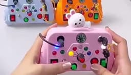 Montessori Busy Board Sensory Toys Cartoon with LED Light Switch Control Board Travel Activities Children Game for 2-4 Years Old