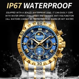 BINBOND Orginal Brand Quartz Watches For Men Luxury Luminous Stainless Steel Chronograph Men's Watch Hombre Elegante Reloj