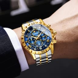 BINBOND Orginal Brand Quartz Watches For Men Luxury Luminous Stainless Steel Chronograph Men's Watch Hombre Elegante Reloj