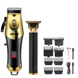 T9 Men's Electric Hair Clipper Beard Trimmer - Rechargeable Hair Cutting Machine with Nose Hair Trimmer Kit