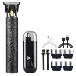 T9 Men's Electric Hair Clipper Beard Trimmer - Rechargeable Hair Cutting Machine with Nose Hair Trimmer Kit