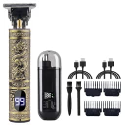T9 Men's Electric Hair Clipper Beard Trimmer - Rechargeable Hair Cutting Machine with Nose Hair Trimmer Kit