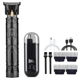 T9 Men's Electric Hair Clipper Beard Trimmer - Rechargeable Hair Cutting Machine with Nose Hair Trimmer Kit