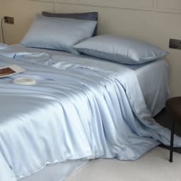 Mulberry Silk Duvet Cover 1PC Quilt Cover Solid Color Smooth Comforter Cover with Zipper Closure Double King Queen Size Bedding