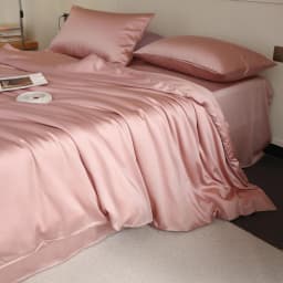 Mulberry Silk Duvet Cover 1PC Quilt Cover Solid Color Smooth Comforter Cover with Zipper Closure Double King Queen Size Bedding