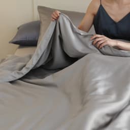 Mulberry Silk Duvet Cover 1PC Quilt Cover Solid Color Smooth Comforter Cover with Zipper Closure Double King Queen Size Bedding