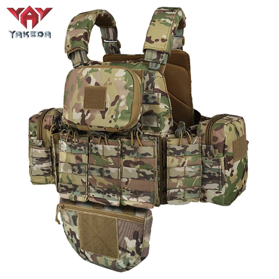 YAKEDA Five piece equipment bag training vest, detachable and expandable, waterproof, wear-resistant and tear resistant