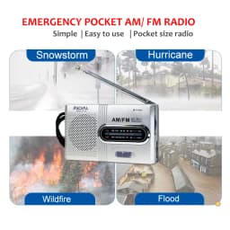 BC-R21 Portable Radio AM FM Battery Powered Longest Lasting Best Reception with Headphone Jack for Running Walking Emergency Use