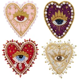 Hand Mouth Eyes Heart Beaded Patches Rhinestone Applique Sew on Crystal for Clothing Jeans Jackets Handbag Shoes DIY Decor