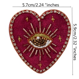 Hand Mouth Eyes Heart Beaded Patches Rhinestone Applique Sew on Crystal for Clothing Jeans Jackets Handbag Shoes DIY Decor