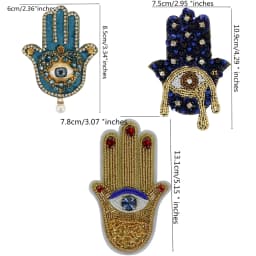 Hand Mouth Eyes Heart Beaded Patches Rhinestone Applique Sew on Crystal for Clothing Jeans Jackets Handbag Shoes DIY Decor