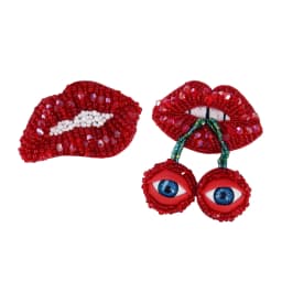 Hand Mouth Eyes Heart Beaded Patches Rhinestone Applique Sew on Crystal for Clothing Jeans Jackets Handbag Shoes DIY Decor
