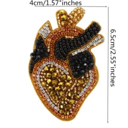 Hand Mouth Eyes Heart Beaded Patches Rhinestone Applique Sew on Crystal for Clothing Jeans Jackets Handbag Shoes DIY Decor
