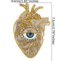 Hand Mouth Eyes Heart Beaded Patches Rhinestone Applique Sew on Crystal for Clothing Jeans Jackets Handbag Shoes DIY Decor