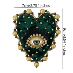Hand Mouth Eyes Heart Beaded Patches Rhinestone Applique Sew on Crystal for Clothing Jeans Jackets Handbag Shoes DIY Decor